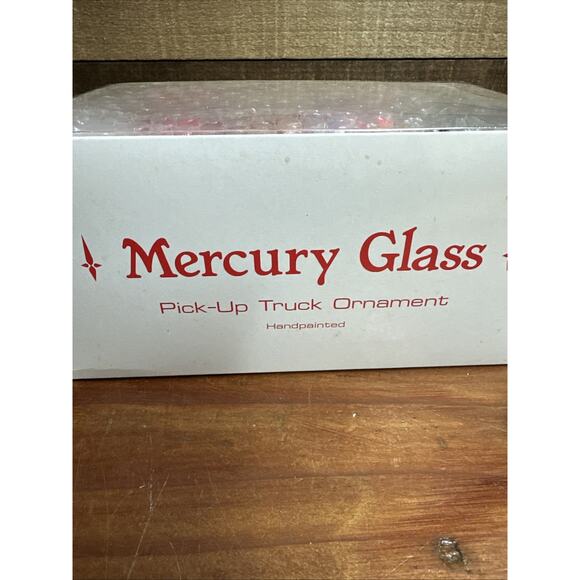 Dept 56 Mercury Glass Red Pick Up Truck Ornament In Box - Picture 5 of 5